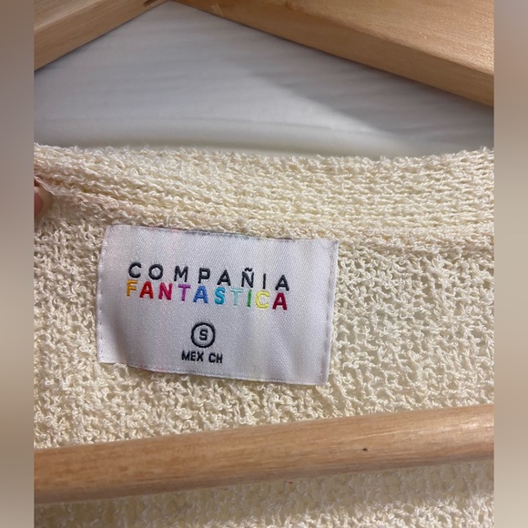 💚🤍 Compania Fantastica Open Cardigan Green and Cream - Picture 5 of 5